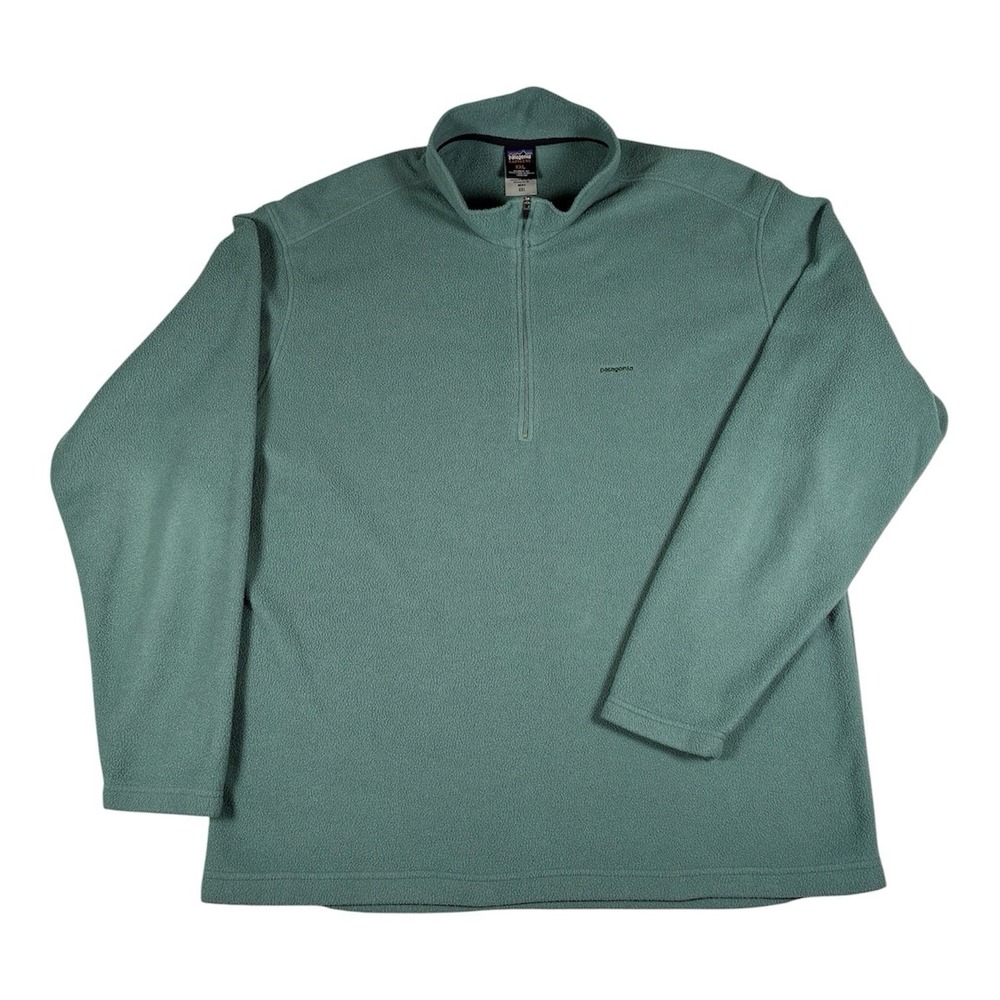 Vintage 04 Patagonia Mens L Green Capilene EW Fleece 1/4 Zip Pullover Y2K READ